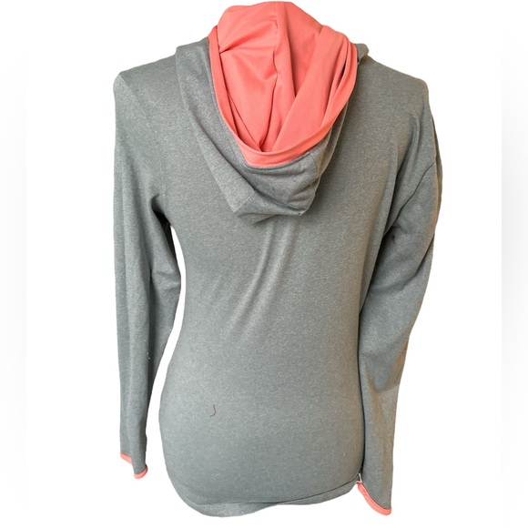 The North Face Womens Reactor Radiant Hoodie,SmallPetite, Heather Gray/Tangerine - Picture 3 of 4